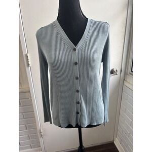 Brooks Brothers 100% Silk Ribbed Cardigan Sweater medium Minimalist  Classic